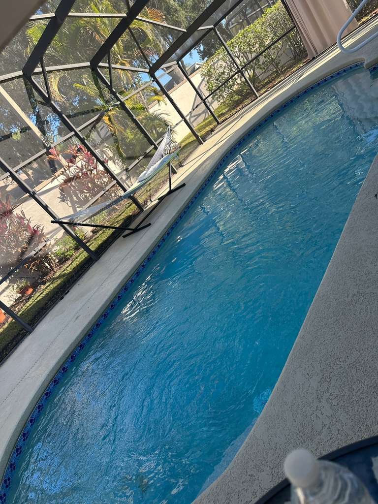 Crystal clear pool after cleaning
